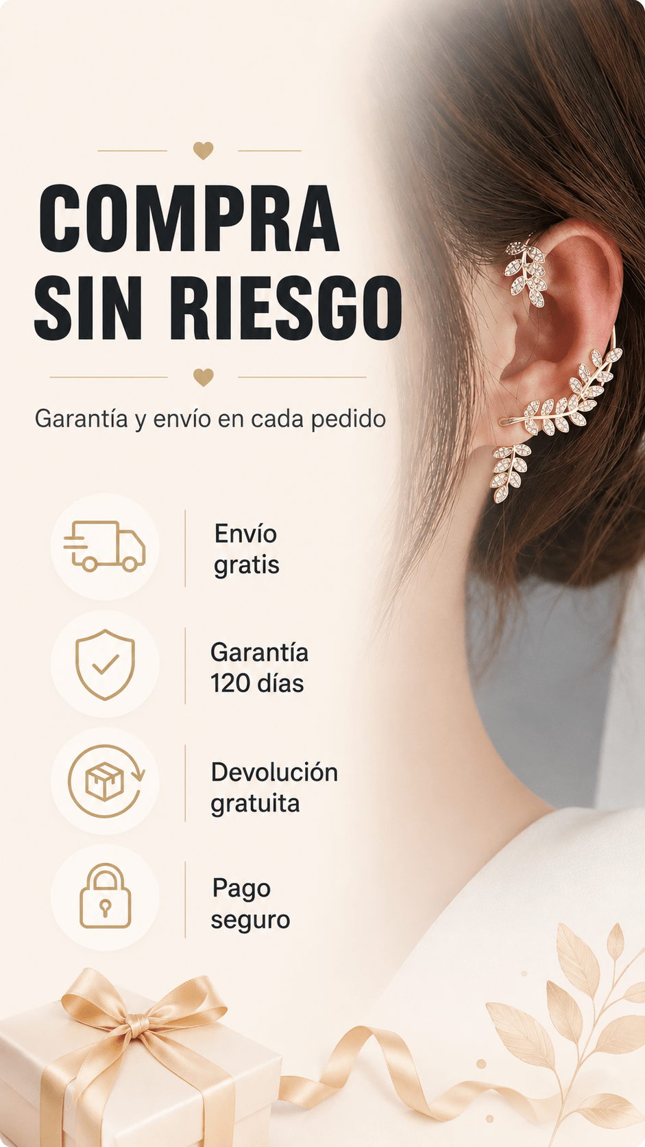 Ear Cuff Hojas de Luna - Lumine